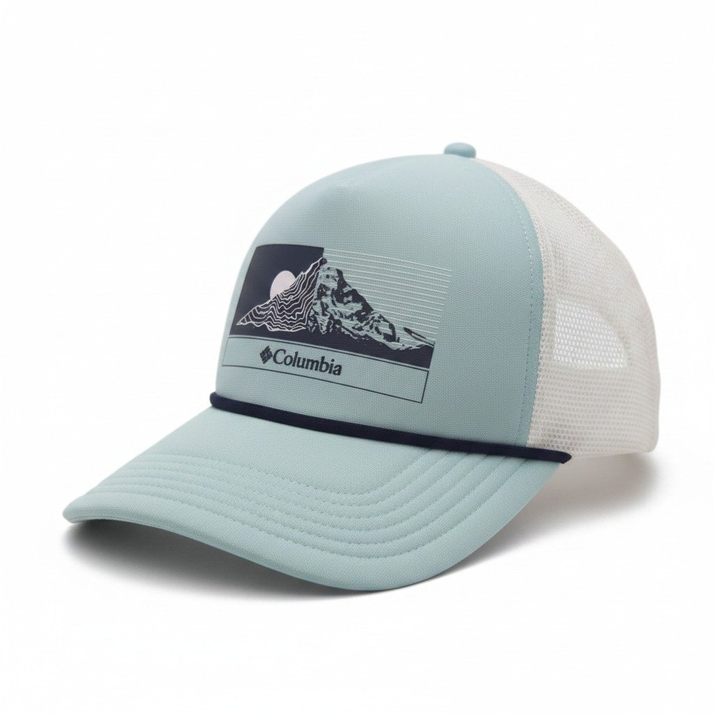 Columbia Misty Ridge Womens Foam Trucker Hat Blue White Mountain Snapback CL6390